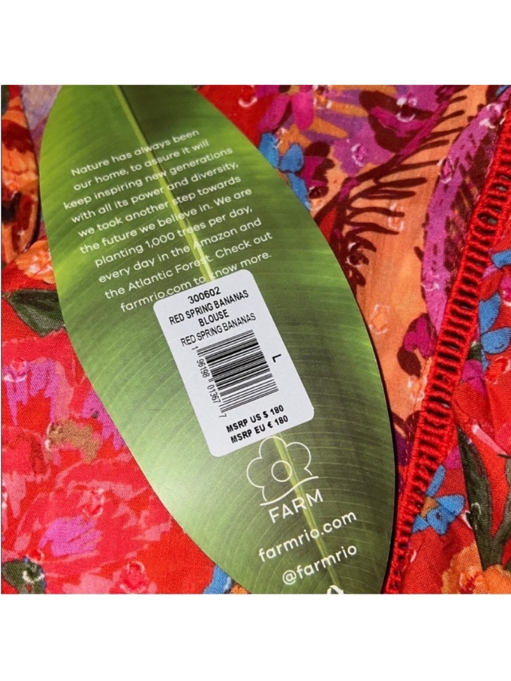 FARM Rio Red Spring Banana Blouse - Picture 7 of 10